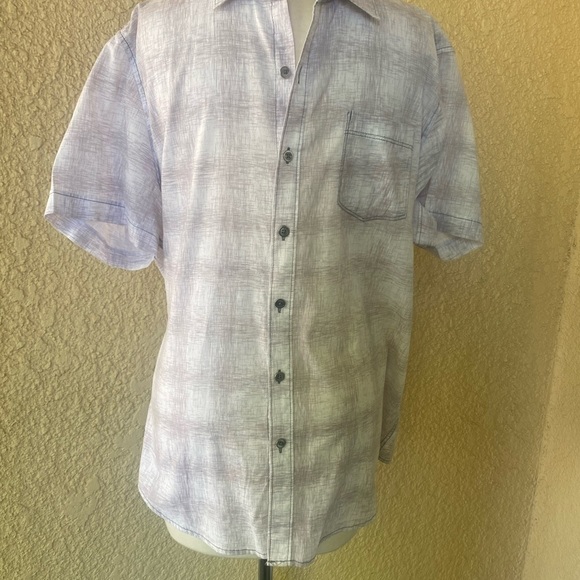 Vintage Red Short Sleeve Men's‎ Shirt Beige/Brown/Tan Size Large - Picture 4 of 6